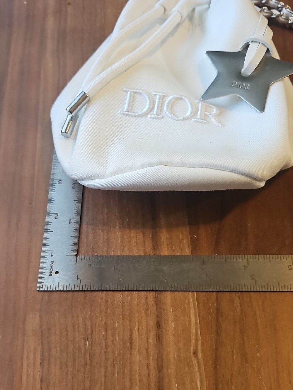Dior White Drawstring Mini Bucket Bag GWP with Star Charm And Gift Bag - Picture 7 of 9